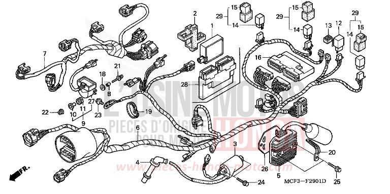 FAISCEAU DES FILS (ARRIERE) de VTR1000 SP-2 BLACK (NH1E) 2005